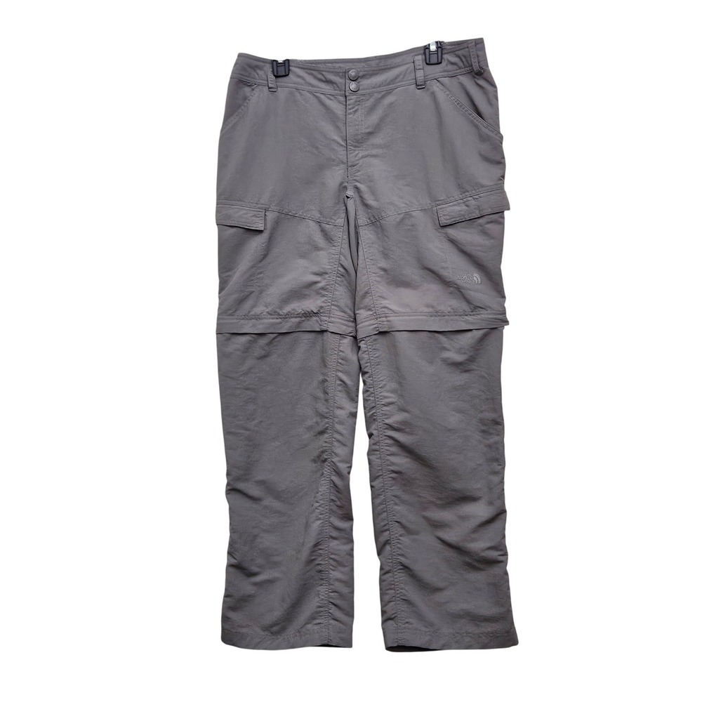 The North Face Convertible Hiking Pants Womens 14 Gray Zip Off Cargo Trail Pants